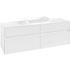 VILLEROY & BOCH Collaro závesná skrinka pod umývadlo na dosku (umývadlo v strede), 4 zásuvky, 1600 x 500 x 548 mm, White Matt, C12000MS