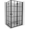 Mexen Mist-F Duo, skladací sprchový kút 75 x 80 cm, číre sklo-čierna mriežka, 8A6-075L-080P-70-77