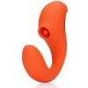 Shots Loveline G-Spot Vibrator with Clitoral Pulse Wave Untamed Orange, silikónový vibrátor na bod G a pulzátor klitorisu 12,7 x 3,1 cm