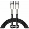 Baseus CATJK-C01 Cafule Kovový datový USB Typ C - USB Typ C 100 W (20 V / 5 A), 1m, černý
