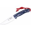 Muela HUSKY-10M.B outdoorový nôž 10 cm, čierno-modrá, Micarta, kožené puzdro