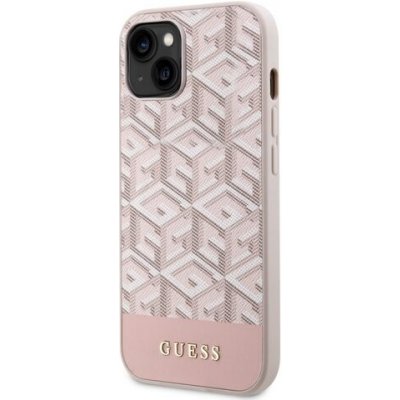 Púzdro Guess PU G Cube MagSafe iPhone 14 ružové