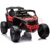 Detské elektrické autíčko bugina Megacar Can-am Maverick, 4x200W, 21,6V 5000mA, 4x4, kolesá z EVA peny, kožené sedadlo, USB,MP3, červená
