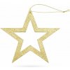 DECOLED Vianočná hviezda 40 cm zlatá, dutá, preglejka, vonkajšia