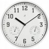 Nástenné hodiny AURIOL biele s teplomerom a vlhkomerom, tiché, 25,4 cm