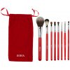 Ibra Makeup - Sada 8 štetcov na make-up + červený obal - 8 ks
