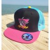 Šiltovka BejkRoll Snap Trucker triangl logo - čierna/ružová