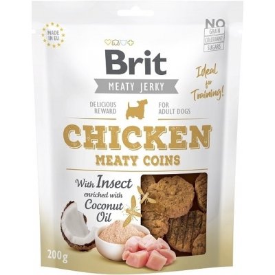 Brit maškrty Jerky Chicken with Insect Meaty Coins 200 g
