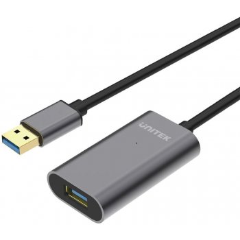 UNITEK Y-3005 USB, USB 3.2 Gen 1 (3.1 Gen 1) USB A, 10m, šedý