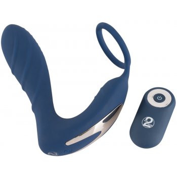 You2Toys Prostata Plug – nabíjací análny vibrátor s krúžkom na penis a diaľkovým ovládačom modrý