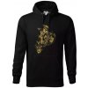 Dirt bike vintage - Mikina pánska Cape s kapucňou - 5XL ( Čierna )