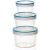 Banquet Sada kulatých dóz Janice tyrkysová 0,25 + 0,50 + 0,70 l,