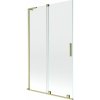Mexen Velar L skladacia sprchová zástena s 2 panelmi 110 x 150 cm, priehľadná, zlatá kartáčovaná - 896-110-003-01-55