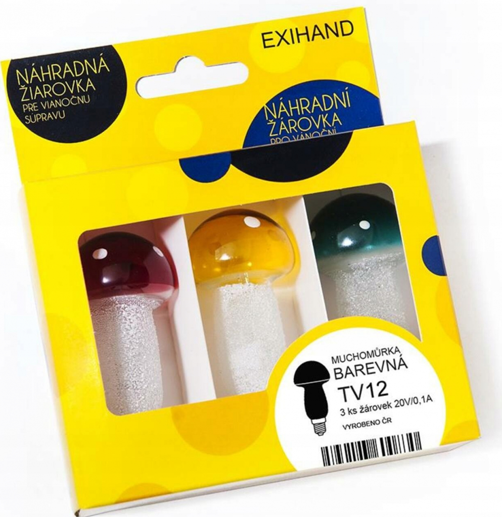 Exihand Blister 3 žiarovky muchotrávka farba 20V/0,1A