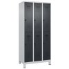 Šatňová skriňa 2-poschodová C+P Cabo-Plus, nožičky, 6 políc, 800x500x1950 mm, sivá/čierno-sivá