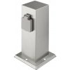 Solight Záhradný stĺpik strieborný, 2 zásuvky, IP44, 8 x 8 x 23 cm