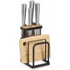 Zeller Present Stojan na nože, stojan na krájacie dosky, čierny kov, bambus