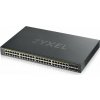 Zyxel GS1920-48HPV2 52-port Gigabit WebManaged PoE Switch, 48x gigabit RJ45, 4x gigabit RJ45/SFP, 2x SFP, 375W pro PoE