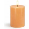 SIRIUS LED sviečka na batérie, vosk Sille, Ø 7,5 × 10 cm, broskyňová, 2× AA