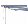 Ručne rolovateľná markíza s LED, 4 x 3,5 m, modro-