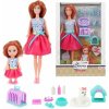 Teddies Bábika kĺbová pevné telo plast 30cm s dieťaťom s doplnkami v krabici 21x31x5,5cm Cena za 1ks
