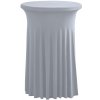 TENTino Elastický obrus SKIRTING na koktejlový bistro stôl 80 cm VIAC FARIEB Farba obrusu: SVETLOŠEDÁ / SILVER