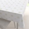 Biante Teflónový obdĺžnikový obrus TF-119 Vianočné béžové vločky na bielom 100x160 cm