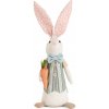 Textilný veľkonočný zajačik 55 cm – stojaca dekorácia s mrkvou alebo vajíčkom, 2 varianty Motív: ONA ako výrazná jarná dekorácia