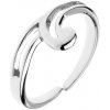 Šperky eshop - Strieborný prsteň 925 - výbežok v tvare vlnky, dvojitá linka, nastaviteľný C23.18