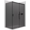 Cerano Santoro, sprchovací kút s posuvnými dverami 100(dvere) x 70(stena) x 195 cm, 6mm šedé sklo, čierny profil, CER-CER-425104