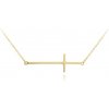 Minet Pozlátený strieborný náhrdelník kríž ležatý JMAS0062GN45
