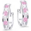 Cutie Jewellery Detské náušnice z bieleho zlata C3345B-Pink
