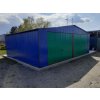 Plechová garáž 7x5 m so sedlovou strechou RAL5010