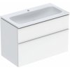 GEBERIT KÚPEĽNE Súprava nábytkového umývadla iCon s úzkym okrajom, so skrinkou, biela, 502.333.01.1