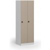 Kovová šatníková skrinka S1, 2-dverová, 1850 x 600 x 500 mm, kódový zámok, béžové dvere