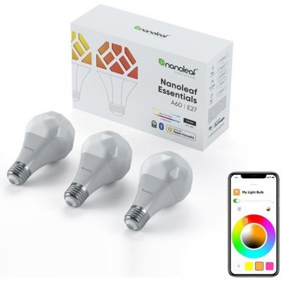 Nanoleaf Essentials Smart A19 Bulb, E27 3 Pack NL45-0800WT240E27-3P