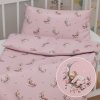 Biante Detské bavlnené posteľné obliečky do postieľky Sandra SA-626 Spiace medvedíky na ružovom Do postieľky 90x140 a 50x70 cm