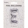 PartyDeco Fóliový balón Mini Písmeno E 35cm strieborný