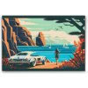 Vymalujsisam.sk Diamantovanie podľa čísiel - Rýchlosť na pláži Veľkosť: 40x60cm, Rám: Bez rámu, iba zrolované plátno, Diamanty: Hranaté