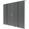 Mexen Velar L Duo, 2-krídlová posuvná vaňová zástena 170 x 150 cm, 8mm šedé sklo, brúsená oceľ, 896-170-003-42-97