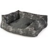 DUVO+ Mäkký pelech pre psov s exotickým vzorom 70x60x18cm čierny