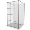 Mexen Kioto, sprchová zástena Walk-In 120 x 200 cm, 8mm číre sklo čierny vzor, grafitový profil, 800-120-002-95-77