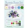 LEANE Špeciálna penová guma na výrobu kvetín A4 - Pastel modrofialové 6 ks