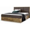 Wilsondo Čalúnená boxspring manželská posteľ WOOD 2 s úložným priestorom - hnedá Paros Rozmer: 180x200