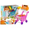 LEAN TOYS Nákupný vozík s pokladňou + príslušenstvo - ružový