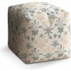 Sablio Taburet Sivé kvetiny: 40x40x40 cm