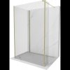 Mexen Kioto sprchová stena Walk-in 125 x 70 x 40 cm, transparentná, zlatá - 800-125-070-221-50-00-040