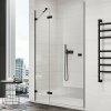 SANSWISS ANNEA BLACK AN13W 110cm ľavé dvere do niky alebo do kombinácie / sprchový kút rohový, profil čierny, sklo číre, AN13WG11000607