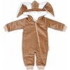 Baby Nellys Menčestrová kombinézka /overal s kožušinkou Cute Bunny béžová