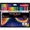 Vláknový fix s flexibilným štetcovým hrotom STABILO Pen 68 brush ARTY - 30 ks sada